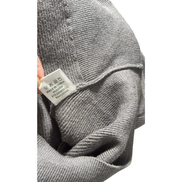 Bluivy Charcoal Gray Cowl Neck Ribbed Sweater Oversized Dolman Sleeve Sz M/L - Picture 5 of 5